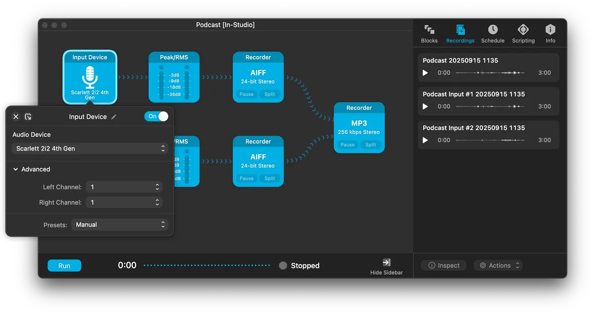 Screenshot of audio hijack
